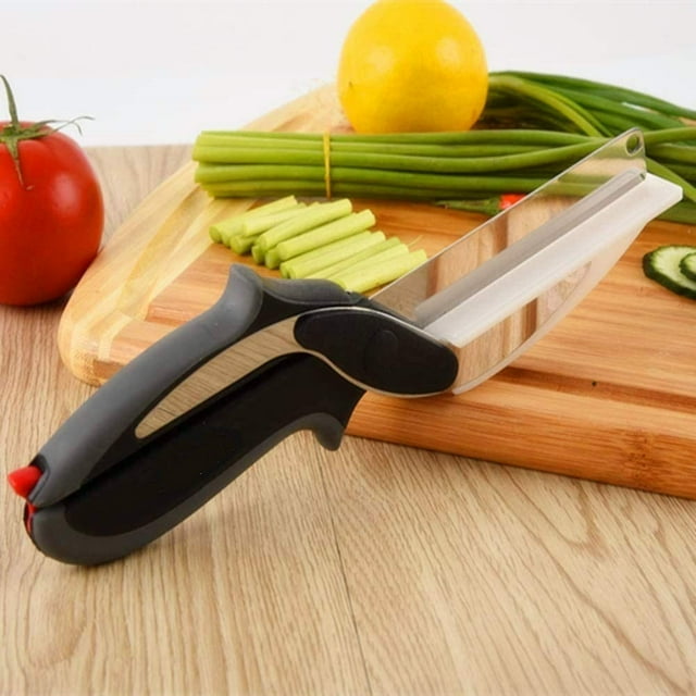 Cortador de alimentos para cortar verduras, además de sacapuntas, tijeras 2 en 1, tabla de cortar, cortador de verduras, utensilios de cocina, tijeras para ensalada, ideas de regalo oso de fresa Electrónica