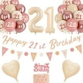 thumbnail image 3 of YANSION 21st Birthday Decorations for Girls, Retro Blush Pink Balloons, 21st Birthday Banner, Triangle Flag Banner, 21st Birthday Balloons, Rose Gold White Sand Nude Balloon Set, 3 of 7