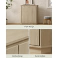 thumbnail image 3 of Corner Storage Cabinet, Small Corner Floor Cabinet with 2 Doors and 2-Tier Shelves, Modern Wooden Narrow Storage Organizer for Living Room, Kitchen, Pantry, Bathroom, Brown, 3 of 7