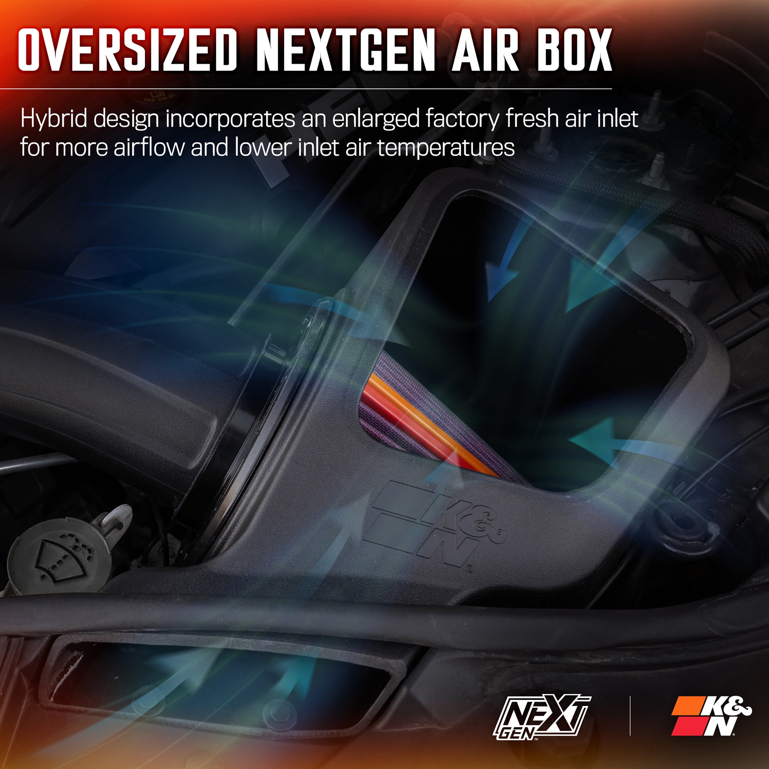 K&N Performance NextGen Cold Air Intake System: Easy Installation, Engineered to Maximize Airflow, Boost Horsepower & Torque, 50-1563