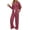 Wine Red, variant on Two Piece Lounge Sets for Women Fall Travel Outfits Henley Neck Sweater tops Wide Leg Pants Matching Sets Pajamas Clothes