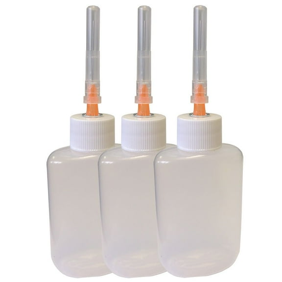 Applicator Bottle with Stainless Steel Needle - 3 Pack | For Weld-on-3 and Weld-on-4 Adhesives