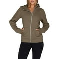 thumbnail image 3 of Sudaderas con Capucha y Cremallera para Mujer, Chaquetas de Forro , Sudaderas de Gran Tamaño, Conjuntos de Moda de Otoño, Suéteres, Ropa de Invierno. Color Café XL, 3 of 10