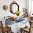 thumbnail image 3 of Blue Table Cloth Waterproof Tablecloths, Retro Oil Painted Modern Abstract Art Tablecloth Dining Table Cover for Kitchen Party Tabletop Outdoor, Square Tablecloth 60x60 Inch, 3 of 9