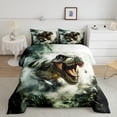thumbnail image 2 of Manfei Wildlife Dinosaur 2pcs Bedding Comforter Set,Jungle Animal Twin Comforter Sets,Botanical Plants Breathable Bedding Set,Microfiber Boys Bedroom Decor,Reversible, 2 of 8