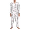 thumbnail image 3 of Fotbe Cute Poodle Dog Pijama de Hombre con Estampado de Manga Larga, Conjunto de 2 Piezas, Ropa de Dormir Suave y Cómoda con Bolsillos-Medium, 3 of 7