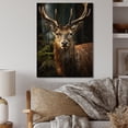 thumbnail image 2 of Designart "Portrait Vibrant Brown Deer painting II" Animals Print on Natural Pine Wood, 2 of 5