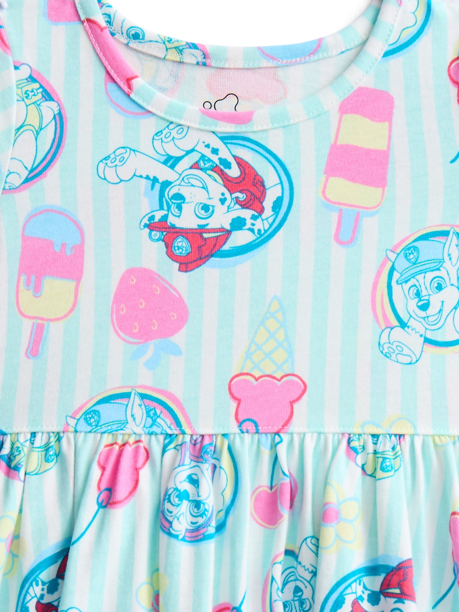 Paw Patrol Toddler Girl Allover Print Dress with Short Sleeves, Sizes 12M-5T