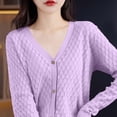 thumbnail image 5 of Levmjia Women Long Sleeve Knit Cardigan Polyester Solid Color V Neck Hollow Out Sun Protection Lightweight Breathable Casual Daily Home Wear Office Commute Beach Vacation, 5 of 5