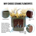 thumbnail image 4 of S-HOME Set of 3 Antique Light Green Ceramic Planters, 15" 12" 9" Modern Flower Pots for Indoor/Outdoor, 4 of 11