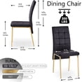 thumbnail image 5 of NORDICANA Upholstered Velvet Dining Chairs Set of 4, Featured Dovetail Tufted Side Chairs, Golden Color Metal Legs, Black, 5 of 8