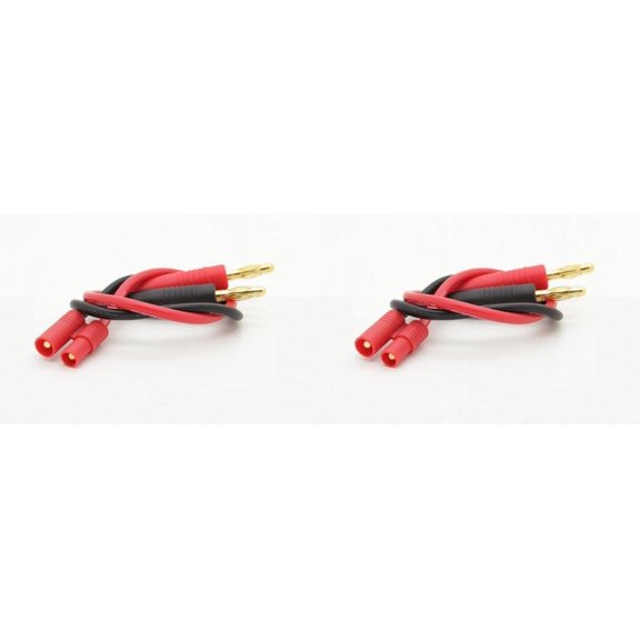 HobbyFlip HXT 3.5MM with Banana Plug Charge Lead Adapter 14AWG 200C 250mm Compatible with RC Aircraft 2 Pack