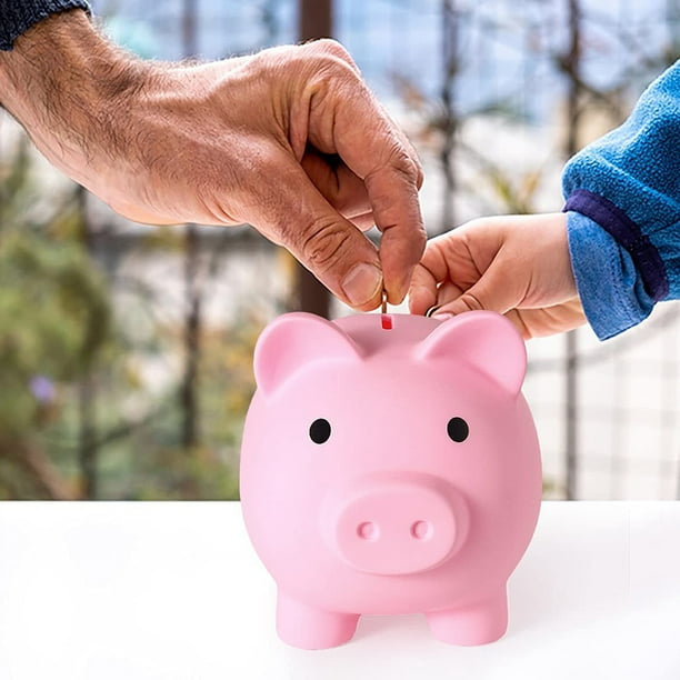 Large plastic coin bank outlet