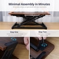 thumbnail image 5 of XUYIDAN Standing Desk Converter, 32 Inch Height Adjustable Sit to Stand Desk Riser, Home Office Dual Monitor and Laptop Tabletop Workstation with Wide Keyboard Tray, 5 of 14