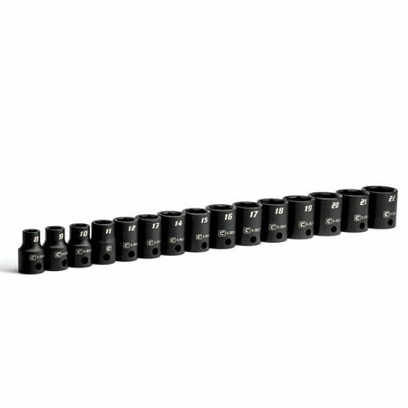 UPC: 0886352534062 | Capri Tools 3/8 in. Drive Shallow Impact Socket Set  Metric  8 to 22 mm  15-Piece