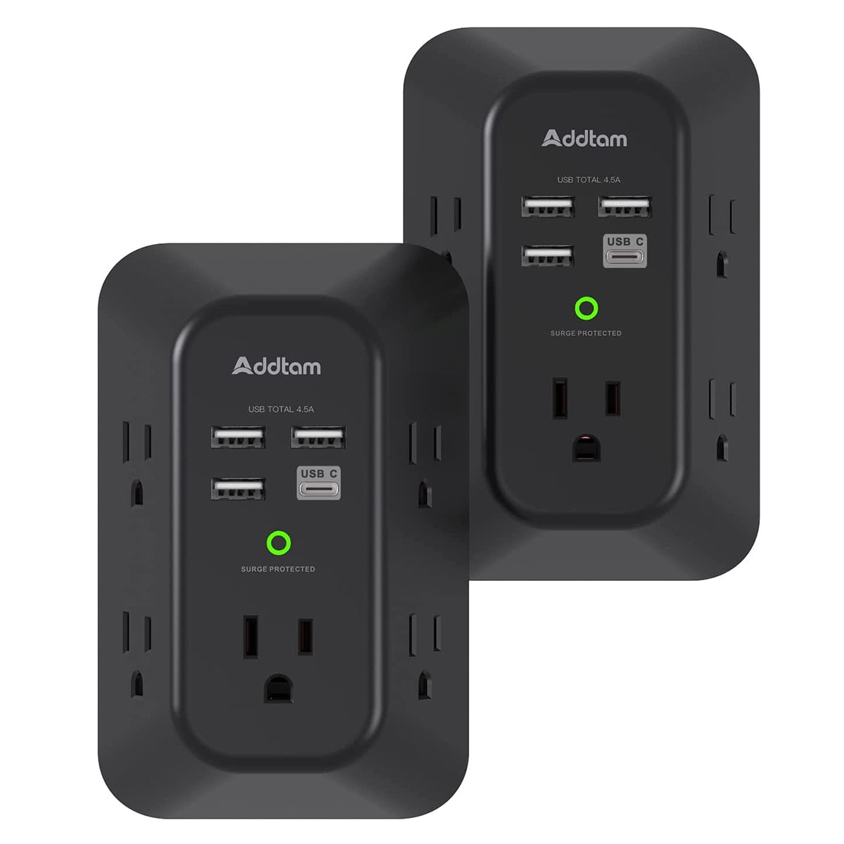 I/OMagic AC Power Surge Protector with Dual AC Outlets & USB Type-A Ports