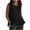 S-69 Black, variant on Ladies Loose Fit Vests Crew Neck Faux Gauze Linen Tops Vest for Juniors Sleeveless Brunch Ruched Cami Tank Basic Fall Summer Vest 2025 Clothes