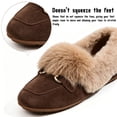 thumbnail image 4 of Knivor Cozy Moccasin Slippers for Women Metal Slip On Warm Fluffy Slippers Closed Toe Fashion Loafers Slippers for Indoor Outdoor House Shoes, 4 of 9