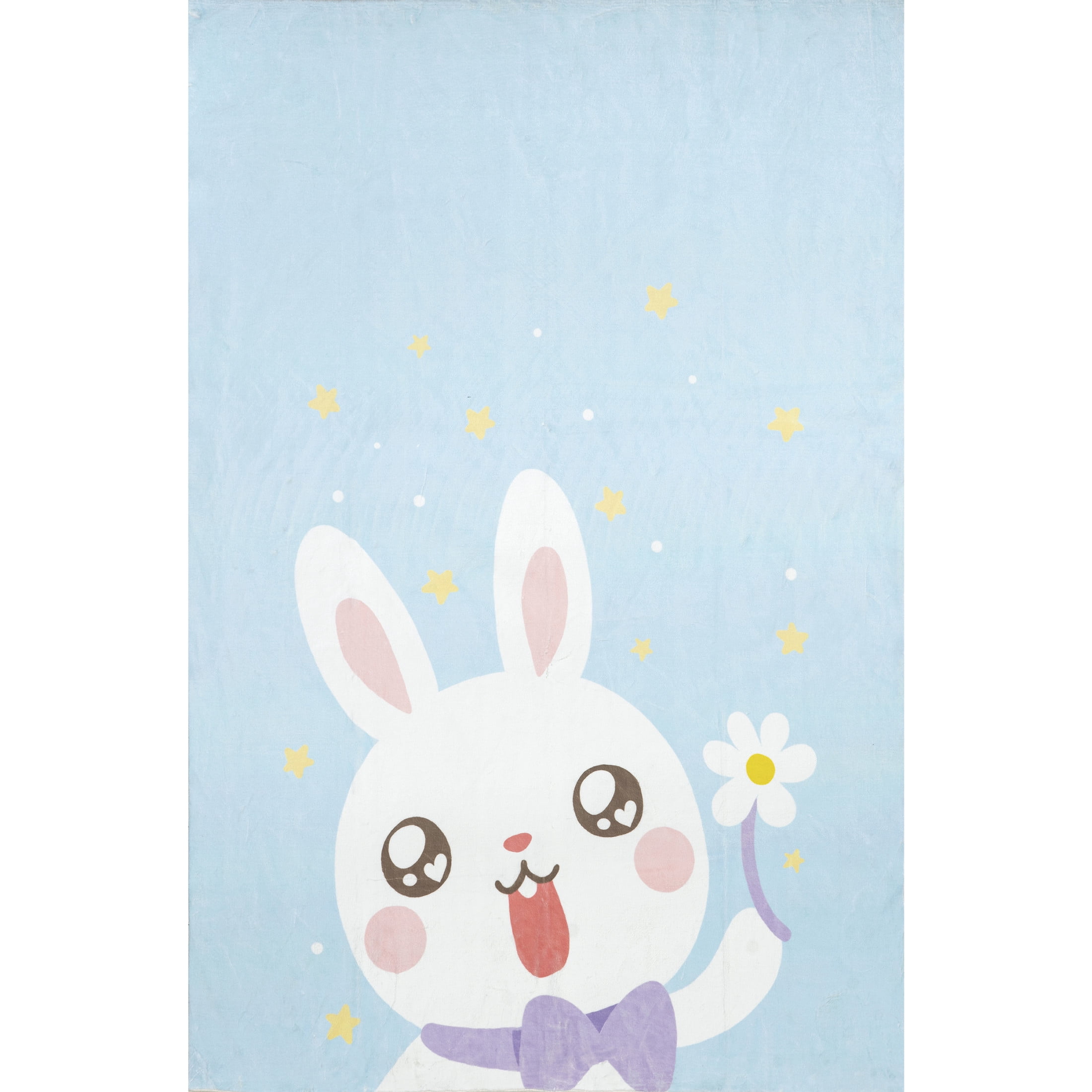 nuLOOM Aloisia SpinClean Bunny Machine Washable Area Rug, 7' 6" x 9' 6", Aloisia Blue