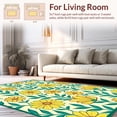 thumbnail image 2 of ODIKA 6'x9' Machine Washable Non-Slip Area Rug, Enchanted Garden Lattice Blossom High Traffic Rug with Pad, Yellow, 419519, 2 of 8