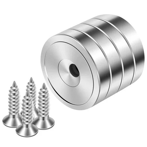 Neosmuk Magnets With Screws 130Lbs Strong Neodymium Disc Magnet With Holes In...
