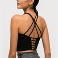 thumbnail image 7 of Sports Bra for Women Crop Tank Strappy Medium Support Padded Yoga Top Criss Cross Open Back Removable Cups for Workout Running Black, 7 of 7