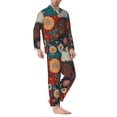 thumbnail image 2 of Naloa Sunflower Bald Eagle Men’s Pajamas Set - Long Sleeve Button Down Sleep Shirt and Pajama Bottoms Sleepwear Set-Small, 2 of 7