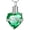 Green, variant on Crystal Heart Urn Necklace for Human Ashes Heart Birthstone Memorial Cremation Jewelry Stainless Steel Ash Holder With Gift Box