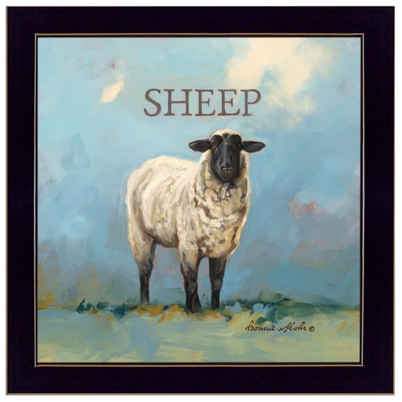 TrendyDecor4U Sherlock The Sheep By Bonnie Mohr Framed Print COW312-712