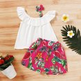 thumbnail image 2 of Vedolay Shorts Sets Girl Two Piece Girls Summer Outfits Elastic Drawstring Top and Elastic Waist Shorts Set with Side Pockets,White 18-24 Months, 2 of 5