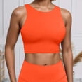 thumbnail image 2 of Gunia Built In Bra Tank Top For Women Built In Padded Top Racerback Vest Sports Bra Open Back Cami Tops For Women Orange, 2 of 4