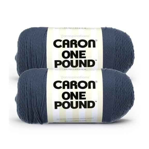 Caron® One Pound™ #4 Medium Acrylic Yarn, Cape Cod Blue 16oz/454g, 812 Yards (2 Pack)