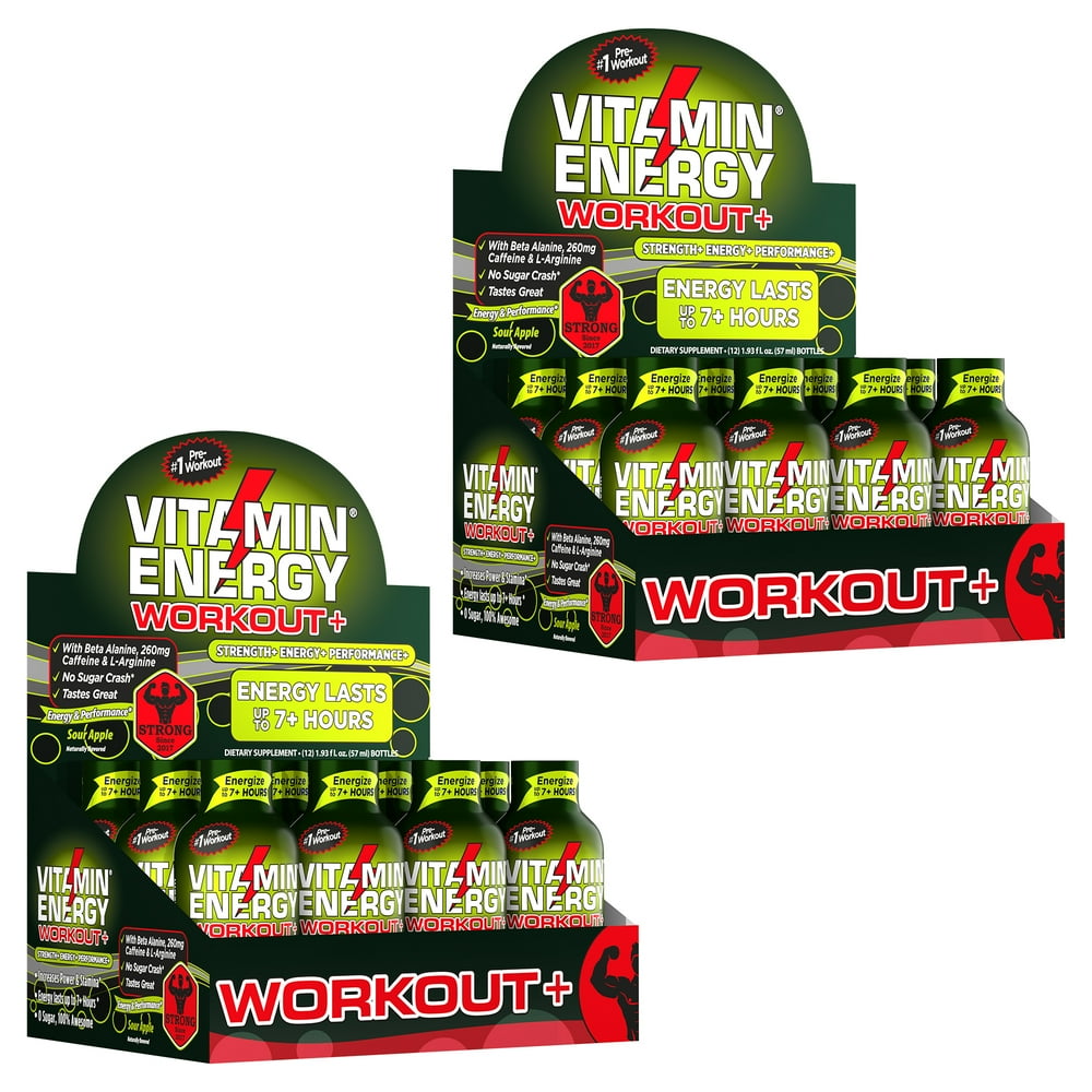 (24 Pack) Vitamin Energy® Workout+ PreWorkout Booster Energy Shots