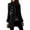 Black, variant on CharmCyan Women's Solid Color Button Lapel Woolen Button Long Sleeved Jacket Army Green L