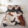 thumbnail image 2 of jejeloiu Cattle Hide Bedding Comforter Set 7pcs,Country Farm Animal Queen Bedding Sets,Farmhouse Cowhide Queen Sheet Sets For Child,Super Cozy Room Decor Reversible, 2 of 8