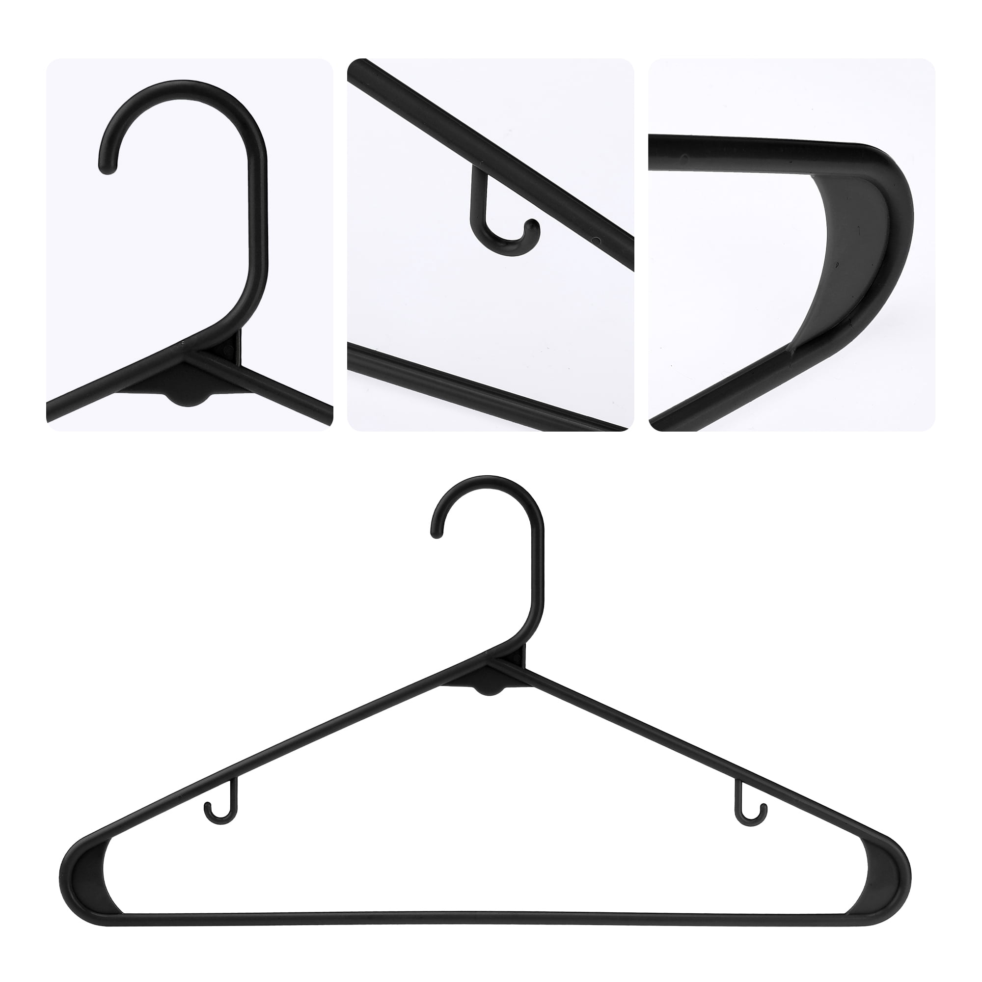 Unique Bargains Plastic Clothes Hangers Space Saving Coat Hangers 50 Packs Black