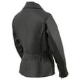 thumbnail image 4 of Milwaukee Leather LKL2711 Women's Braided Black Leather Motorcycle Rider Jacket w/ Studded Back 3X-Large, 4 of 7