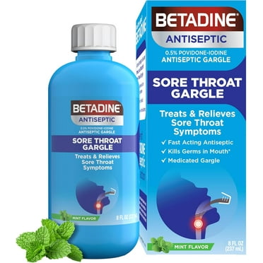 Betadine Sore Throat Antiseptic Gargle, 8 Ounce