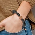 thumbnail image 4 of Diamond2Deal Stainless Steel Antiqued and Rose IP-Plated Buddha Lava Stone Black Macrame Adjustable Bracelet for Men, 4 of 5
