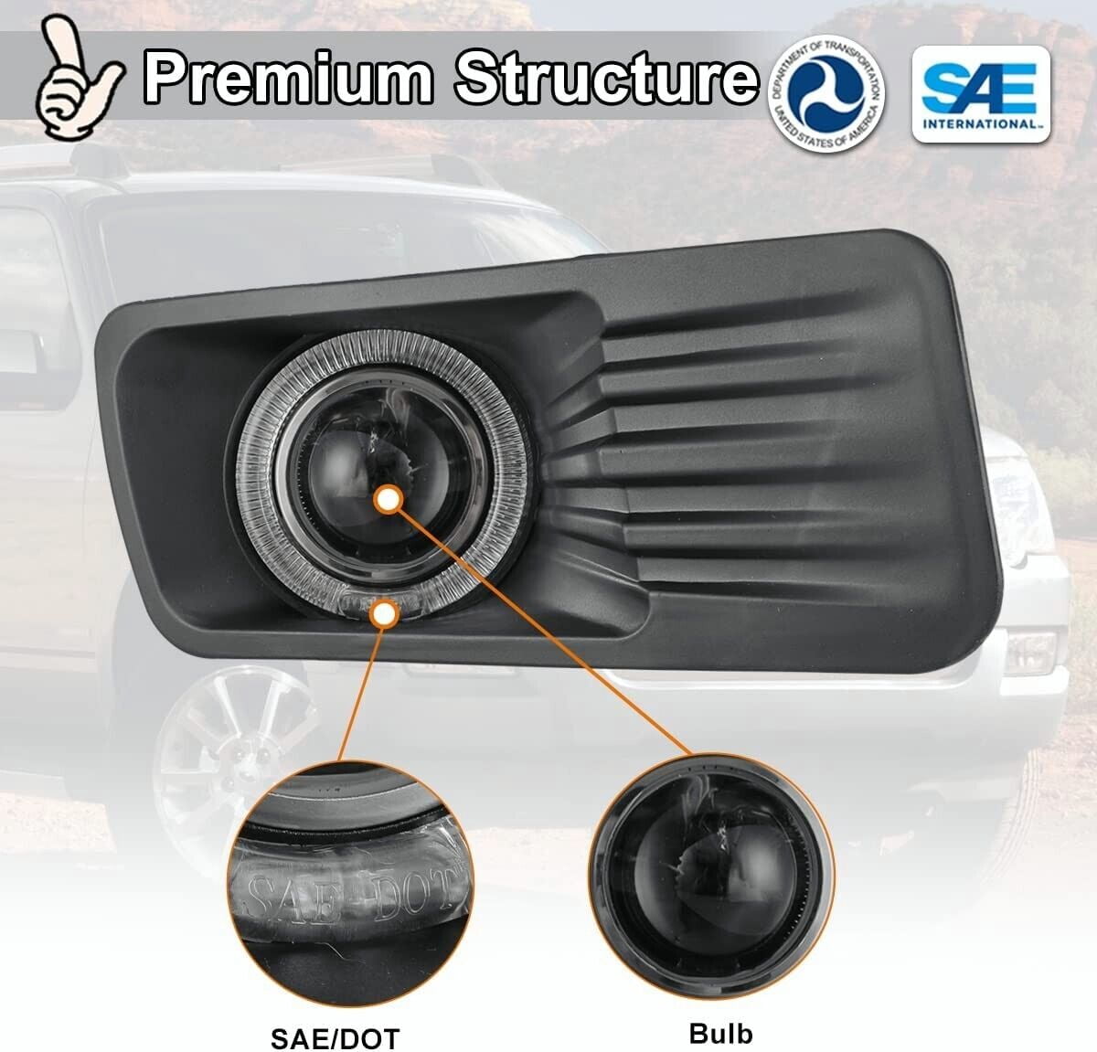 Fog Light Set for 2006-2010 Ford Explorer & 2007-2010 Ford Explorer Sport Trac w/Bulbs,Fog Light Assembly,Fog Lamp Replacement Clear Lens w/o Ironman & Sport Pkg,Eddie Bauer,Limited