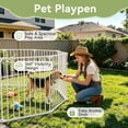 thumbnail image 3 of Pet Gates, DOMIPET Dog Playpen 5Panel 128" Extra Wide 30" Tall Fireplace Fence Playard, White, 3 of 9
