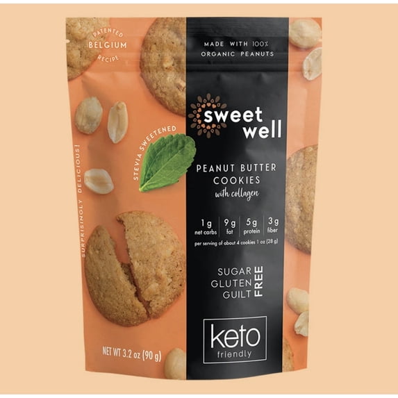 Sweetwell KHRM00367664 3.2 oz Peanut Butter Keto Cookies