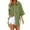 Green, variant on ZZwxWA Womens Tops Casual V Neck 3/4 Sleeve Button Down Shirts High Low Oversized Summer Beach Blouse Tops for Women