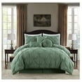 thumbnail image 2 of Sydney California King Size Comforter Set - 7-Piece Pintuck Bedding - Sage Green, Lightweight Pinch Pleat Comforter with Decorative Pillows Bed Set for All Season, 2 of 2