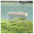 thumbnail image 3 of Folding Ice Cooler Table, 3.4ft Outdoor Drink Cooler Table with Drain & Shelf for Parties, Picnics, Camping, Tan, 3 of 9