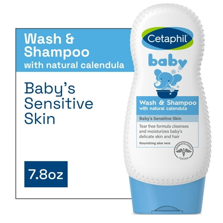 UPC: 0302993936077 | Cetaphil Baby Wash & Shampoo with Organic Calendula Tear Free Hypoallergenic 7.8 oz