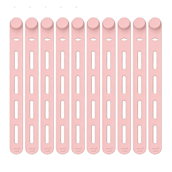 10 Pcs Silicone Cable Ties, Cable Ties Reusable, High Elasticity Cord Wraps for Electrical Cords, Cord Organizer for Earphone, Phone Charger(Pink)