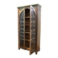 thumbnail image 2 of Moti Trinidad 42" Tall Coastal Solid Wood and Iron Jali Cabinet in Brown, 2 of 2