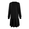 thumbnail image 6 of Women's 2024 Fall Long Sleeve Pullover Dress - Crewneck Rib Knit Patchwork Sweatshirt Mini Dress, 6 of 7