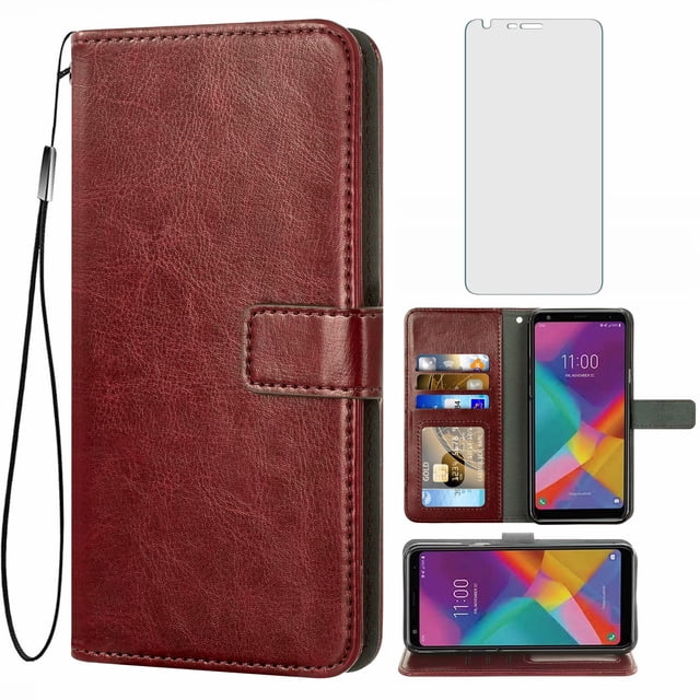 Mobile Phone Cover for Lg Stylo-5, Cover Premium Pu Leather Tpu Flip Cover Magnetic Closure Card Compartment Stand Function Wallet with Lanyard Protective Cover